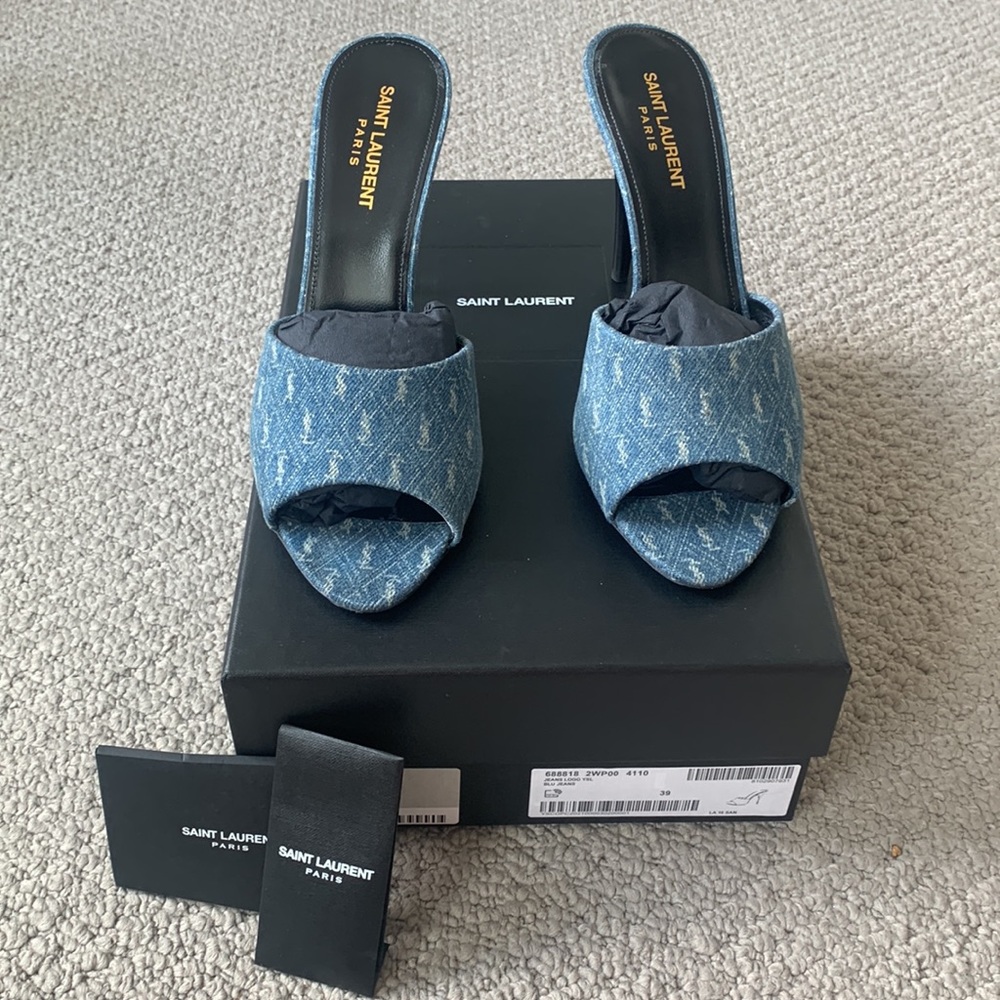 Saint Laurent YSL Women's LA 16 High Heel Mules 39 - Picture 6 of 11
